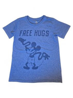 Disney Blue 'Free Hugs' Mickey Mouse Graphic Boy's Tee Medium 7/8